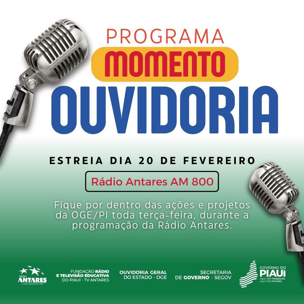 Ouvidoria-Geral do Piauí lança Programa de Rádio “Momento Ouvidoria”